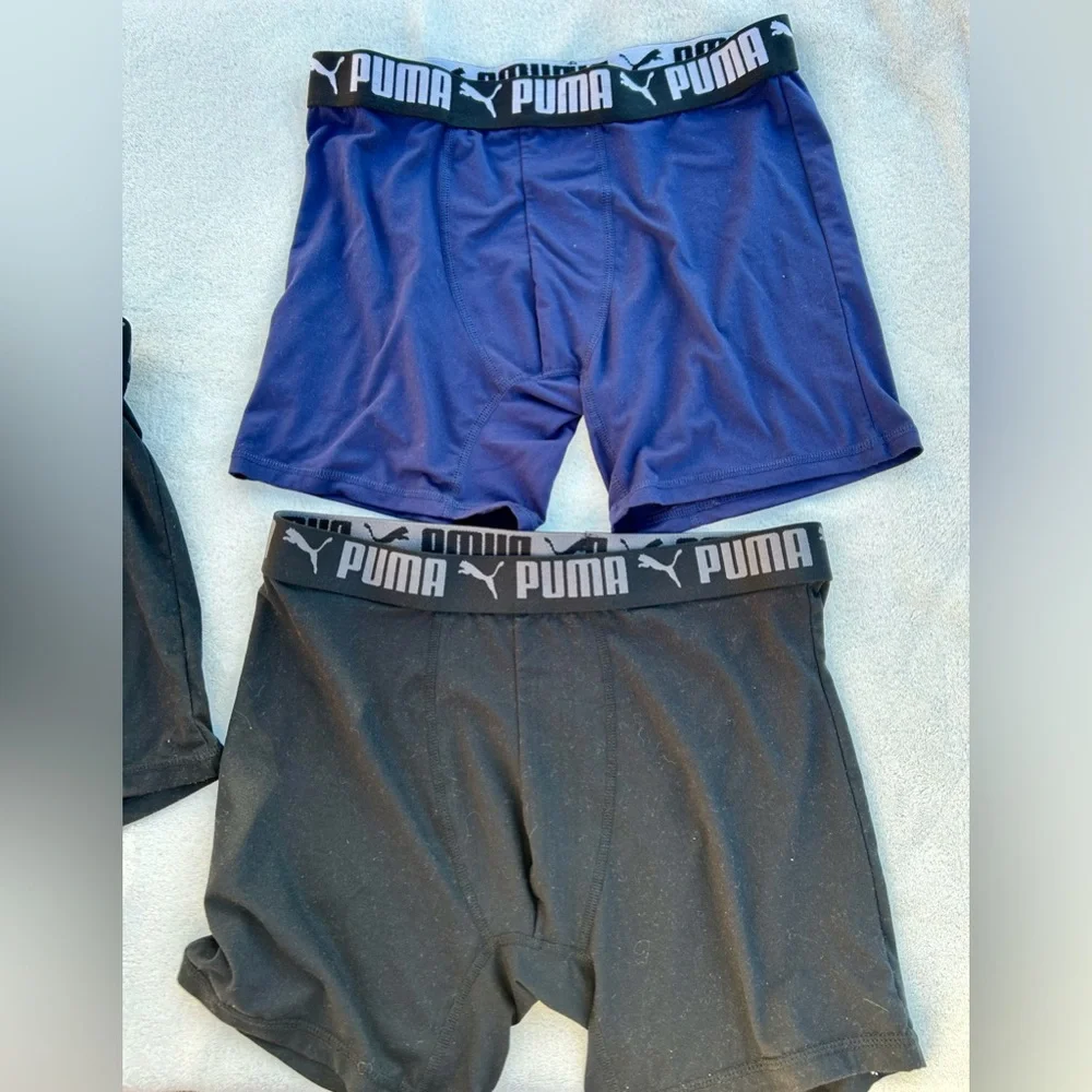 Puma Boxer Briefs Four Pair Sz. Large Gray Black & Blue